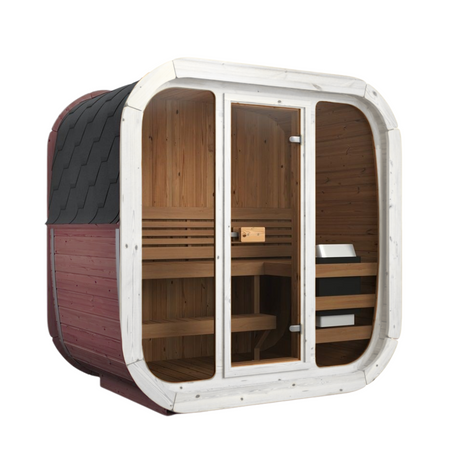 Udendørs sauna Icon 125 til 2-3 personer / Ny Rainbow-kollektion / Kun elektrisk opvarmning / Høj kvalitet Thermowood | Wellness | Afslapning | SPA | Naturligt træ | Thermowood