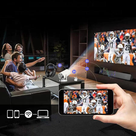 BÆRBAR MINI PROJEKTOR ANDROID 12 WiFi ROTERENDE FULL HD 4K Bluetooth 4D Automatisk Keystone Zenwire R1 360