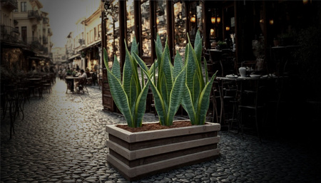 Maceta de jardín de madera hecha a mano 30L - Madera natural, resistente a las condiciones atmosféricas