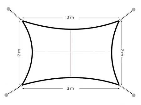 Parasolar dreptunghiular 2x3m cu baldachin impermeabilModernHome | mobilier de gradina, agrement, stil modern