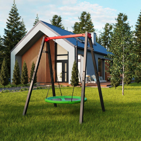 Garden swing for children with a nest swing
