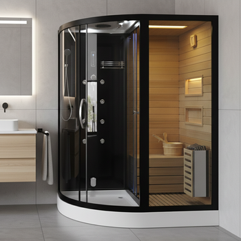 MO-1751B RIGHT TRIO, tør sauna, dampsauna og brusekabine 180X110X223CM