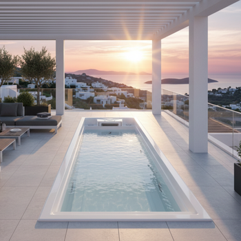 OF-804T Pool – Modern Swim SPA with Countercurrent, Hydromassage, LED, Ozonator, and UV System