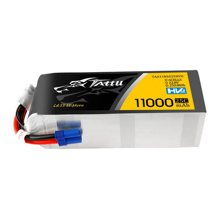 Tattu 11000mAh 22.8V HV 25C 6S1P Lipo Pack батерия с EC5 конектор