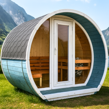 Buitensauna Susi 200 voor 3-4 personen / NIEUWE RAINBOW-COLLECTIE /  Alleen elektrische verwarming / Hoogwaardig Noord-Europees sparrenhout | Wellness | Ontspanning | SPA | Wellness | Ontspanning | SPA | Noord-Europese stijl | Thermisch hout