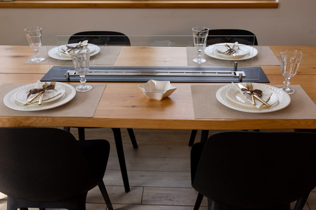 Inbouw biohaard 100 cm – Matzwart met glas | Moderne haardinzet