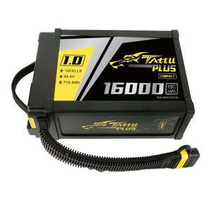 Battery Tattu Plus 1.0 Compact version 16000mAh 12S 15C 44.4V Lipo pack with AS150U connector