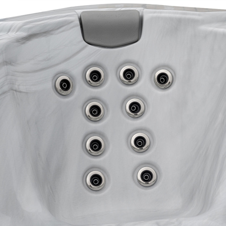 Jacuzzi de jardin BOKO Coque Blanche Boîtier Noir 230x230 cm – relaxation moderne dans le jardin