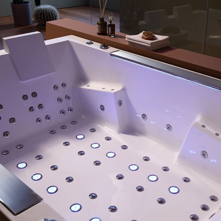 KARI 942 White Hydromassage Bathtub 180x120 cm – Modern SPA Bathtub for the Bathroom