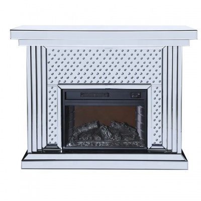 Стъклена камина 123x38.5x91 cm - Декоративна с електрическа вложка във вашия дом