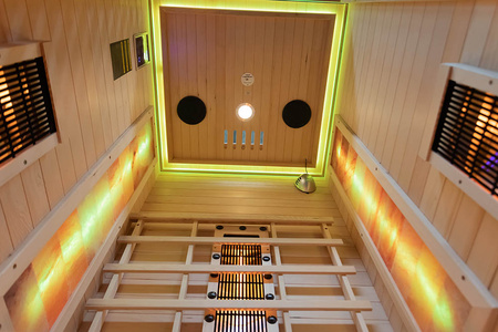 MO-RL1ST Infrasarkanā sauna ar sāls akmeni un turmalīniem | Wellness | Relax | Spa | Luxury Relaxation | Panorāmas stikls