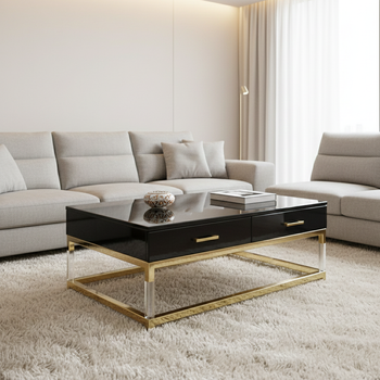 Журнальний столик Royalton Black - елегантність чорного кольору, акрилу та нержавіючої сталі