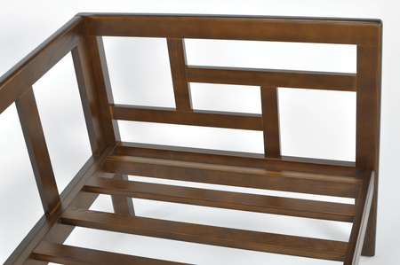 Houten tuinstoel EDEN donkerbruin/beige | comfortabele tuinstoel, modern design, terras en balkon