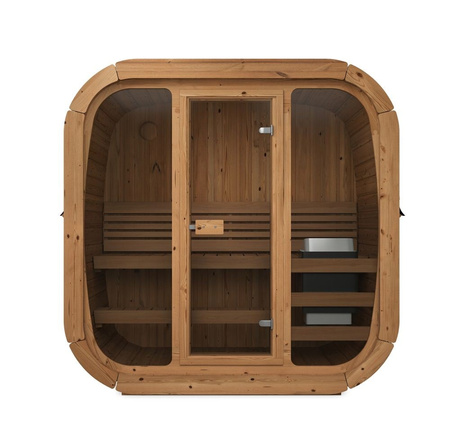 Sauna Icon 125 - Kompakt och Modern Trädgårdssan / Endast elektrisk värme / Högkvalitativa väggar i Thermowood