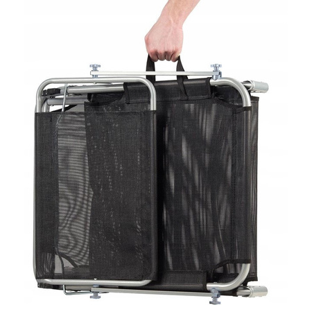 Балконне садове крісло | Шезлонг з регульованим навісом Чорний / Сірий | зручне садове крісло, сучасний стиль, тераса та балкон