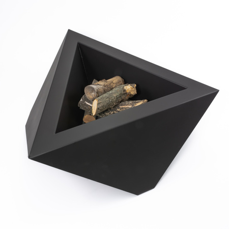 Kokybiškas "Spa TRIANGULAR" dizaino sodo židinys - , 3 mm plienas, juodas matinis