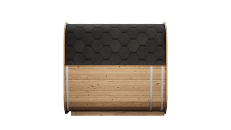 Icon 200 S Sauna Limited Black Garden Edition pour 4 personnes / Cuisinière électrique ou à bois Harvia / Épicéa scandinave de haute qualité (Thermowood) | Bien-être | Détente | SPA | Bien-être | Détente | SPA | Thermo bois | Verre panoramique