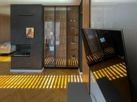 Hoek-inbouw biohaard, links – BIO-EKO | Ecologische en moderne haard