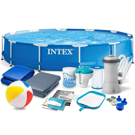 Utepool med ram 305 x 76 cm set 15w1 INTEX 28202