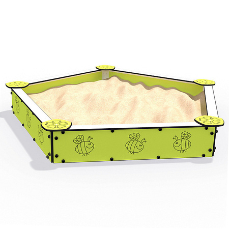 Sabbiere pentagonale TE339 – Sabbiera sicura e moderna per bambini