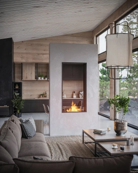 INSIDE BLACK 1000 bio-fireplace burner – luxurious fire in your interior