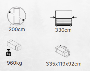 Vrtna savna EDA 330 - prostorna premium savna za 6-10 oseb z električnim ali lesnim štedilnikom, za harmonijo in bližino narave