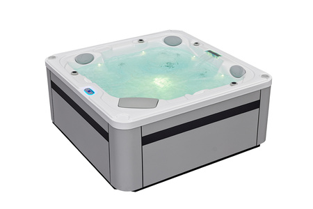 Elegantes Jacuzzi OF-5003 mit Massage für 5 Personen – für Gärten, Innenräume und Wellnessbereiche.
