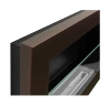 Wall-hung bio-fireplace with glass 650x400 – matte structural brown, bio-ethanol fireplace for interiors