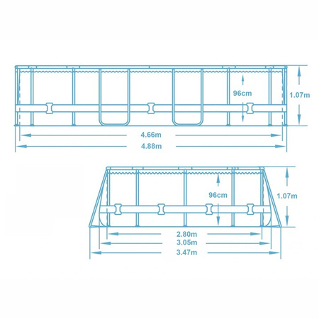 Framellar Garden Pool 488 x 305 x 107 cm 18in1 Bestway 56448 + Bubble Machine gratis