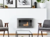 Wall-hung bio-fireplace with glass 650x400 – stainless steel, bio-ethanol fireplace