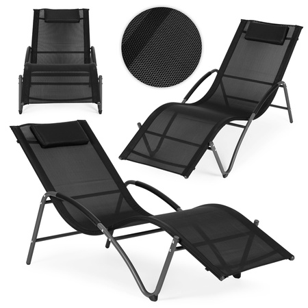 Espreguiçadeira de jardim com almofada | Espreguiçadeira 2 em 1 para varanda de praia | Mobiliário de jardim, relaxamento, estilo moderno