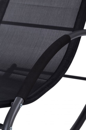 Garden Lounger with Headrest | Folding beach lounger for balcony or patio Black/Grey | Garden furniture, relaxation, modern style
