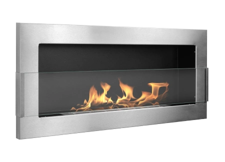 Závěsný biokrb Inox se sklem 900x400 - nerezová ocel, moderní design