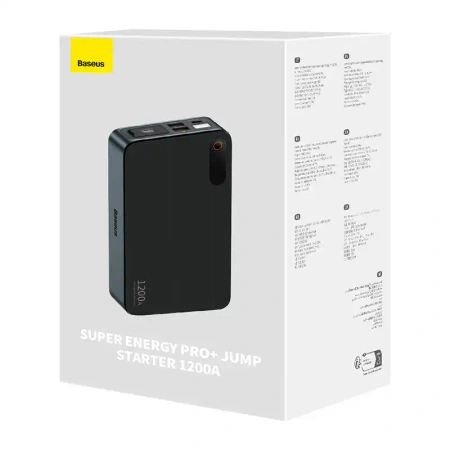 Powerbank/Starter Baseus Pro+ Car Jump Starter, 12000mAh, 1200A, USB (preto)