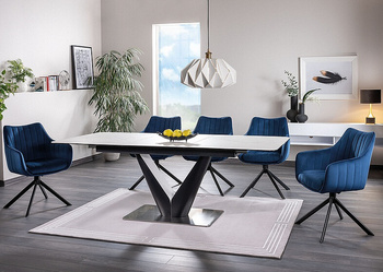 CANYON CERAMIC bord hvit marmor/svart
