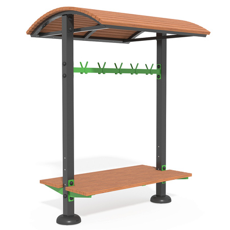 Bench with canopy SM130.1 – outdoor rain protection for parks and public spaces