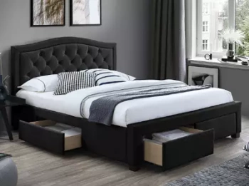 Κρεβάτι ELECTRA VELVET 160X200 Χρώμα Μαύρο