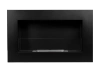 Biopejs BOX 650x400 sort med glas - en moderne økologisk pejs til stuen