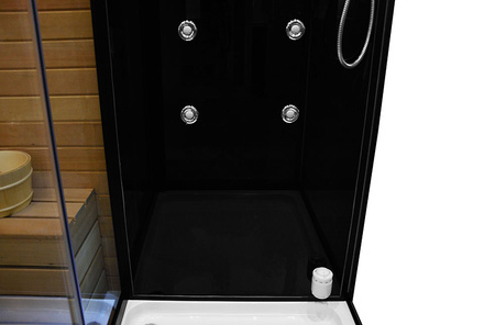 MO-1752B LEWA TRIO, sauna sec, sauna vapeur et cabine de douche 180X110X223CM | Bois Thermo | Design Moderne