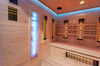 MO-EA4R-M COMBO Sauna infrarroja/finlandesa con calentador HARVIA de 8 kW y piedra de sal | Wellness | Relax | SPA | Madera Natural | Lista para Montar