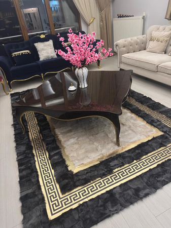 Exklusiver Premium-Naturlederteppich - Versace Style