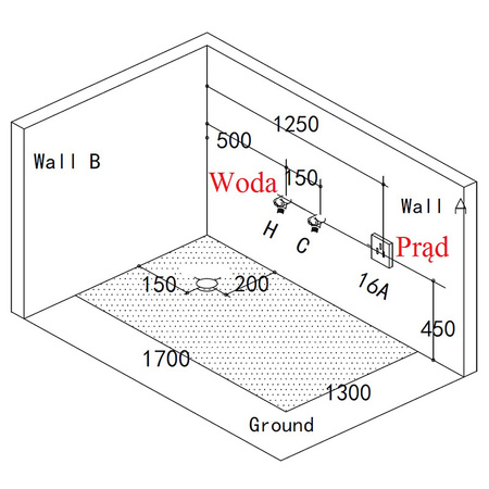Tugela mullivann 913 must 170x130 cm - disainer nurgas spaa-vann