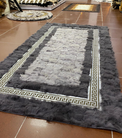 Handgemaakt natuurlijk schapenvacht vloerkleed bont luxe cadeau voor thuis groot langpolig vloerkleed