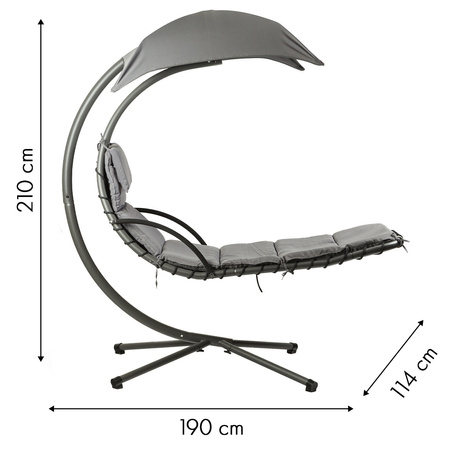 Kerti hinta hintaágy függőágy fotel függőágy kosár szürke MultiGarden | kerti függőágy, kültéri pihenés, kerti pihenés