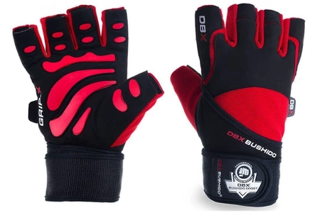 WG-161 - GUANTI PER PALESTRA - PER ESERCIZI - CON VELCRO LUNGO E SISTEMA GRIP-X - M