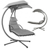 MultiGarden Hammock Lounger with Canopy - Grey | Garden hammock on a stand, outdoor relaxation