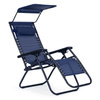 Beach Garden Lounger | Adjustable backrest with movable canopy for patio or balcony Beige/Grey/Blue | Garden furniture, relaxation, modern style