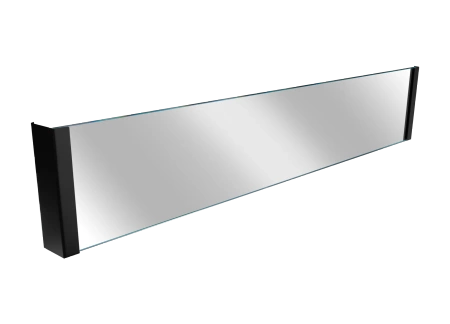 Üveg 900x400 fali biokandallóhoz - edzett borítás fekete fogantyúkkal