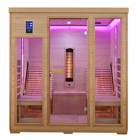 MO-RL4SL Infrasarkanā sauna ar atpūtas krēsliem un sāls akmeni | Wellness | Relax | Spa | Gatavs montāžai | Skandināvu stils