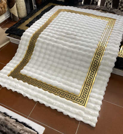 Handmade plush rug - boho style, luxurious comfort in VERSACE style